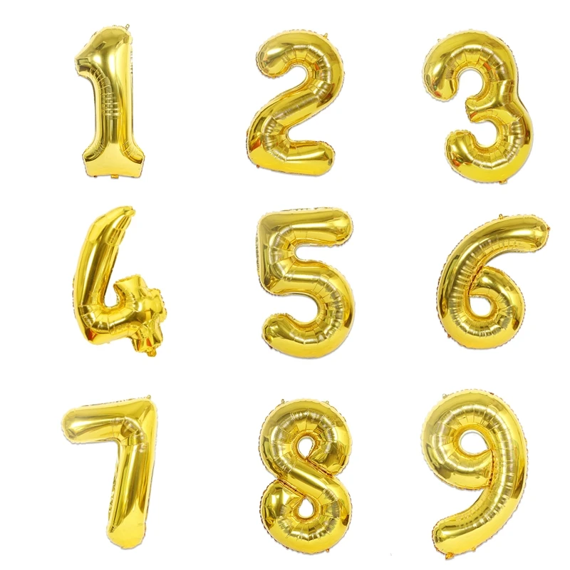 40 inch multicolor Number Digit Balloons Aluminum Foil Film Mylar Balloon graduation party Birthday Party balloons