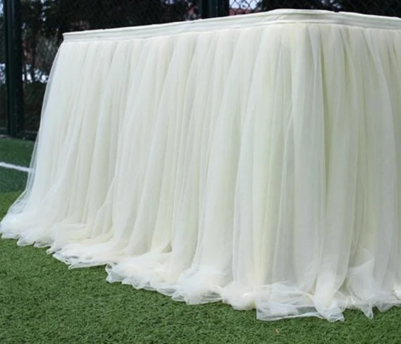 Tableware Tablecloth Wedding Banquet Table Tulle Skirt Elastic Mesh Top Accessories Decoration