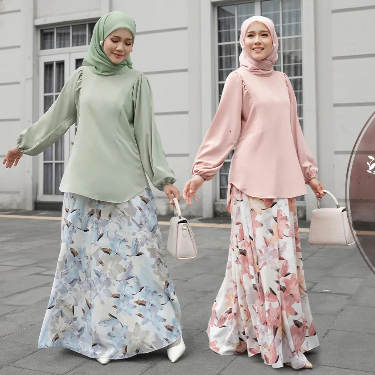 High Quality Women Islamic Clothing Modest Skirts High Waist Floral Printed Full Length Skirt For Muslim Women