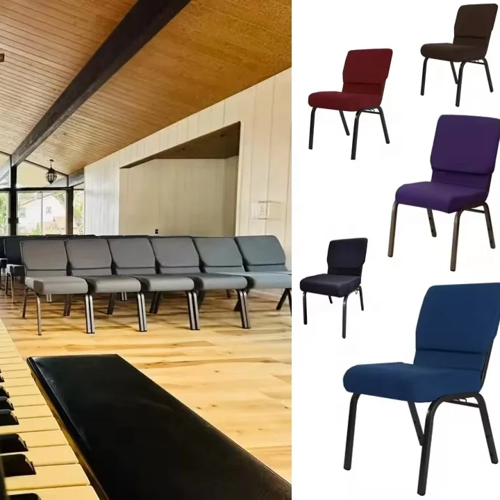 Wholesale Metal Auditorium Chairs with Chain & Church Cushions Stackable for Cinemas Schools & Theaters