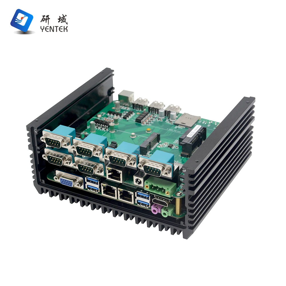ПК встроенный intel i7 6-10th gen 2 DDR4 win10 linux ubuntu MSATA VGA HD LAN GPIO 6 RS232 485 DB9 COM безвентиляторный промышленный