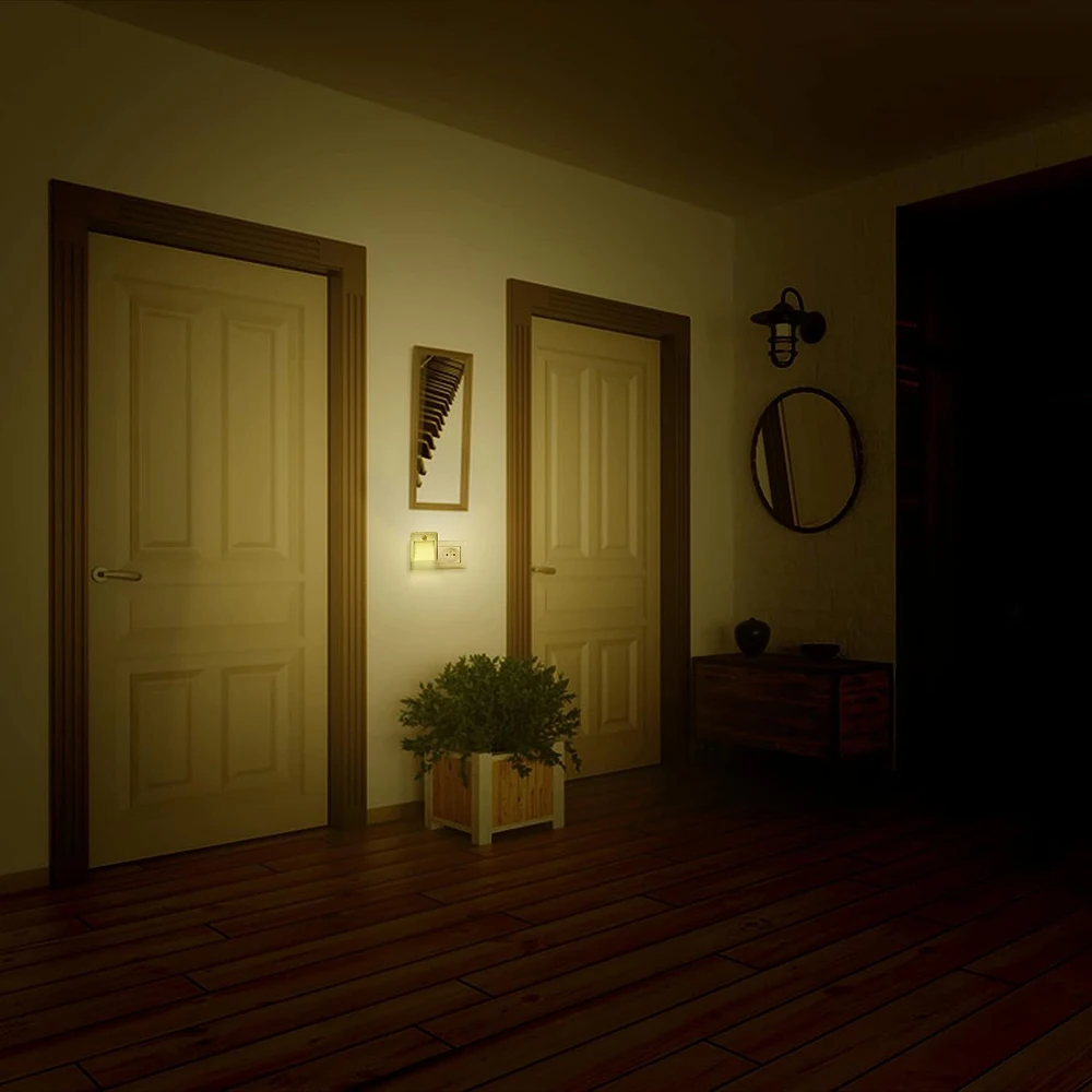Motion Sensor LED Night Light EU Plug 220V Dimming Sleep Lights for Home Bedroom Corridor Lighting Staircase Bedside Lamp