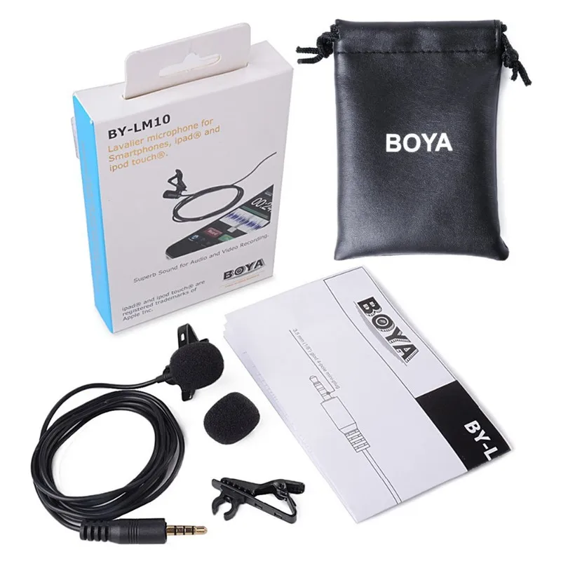BY-LM10 Clip-on Lavalier Microphone Omnidirectional for 6 6plus 5 4S 4 for Sumsang s6 G3 one