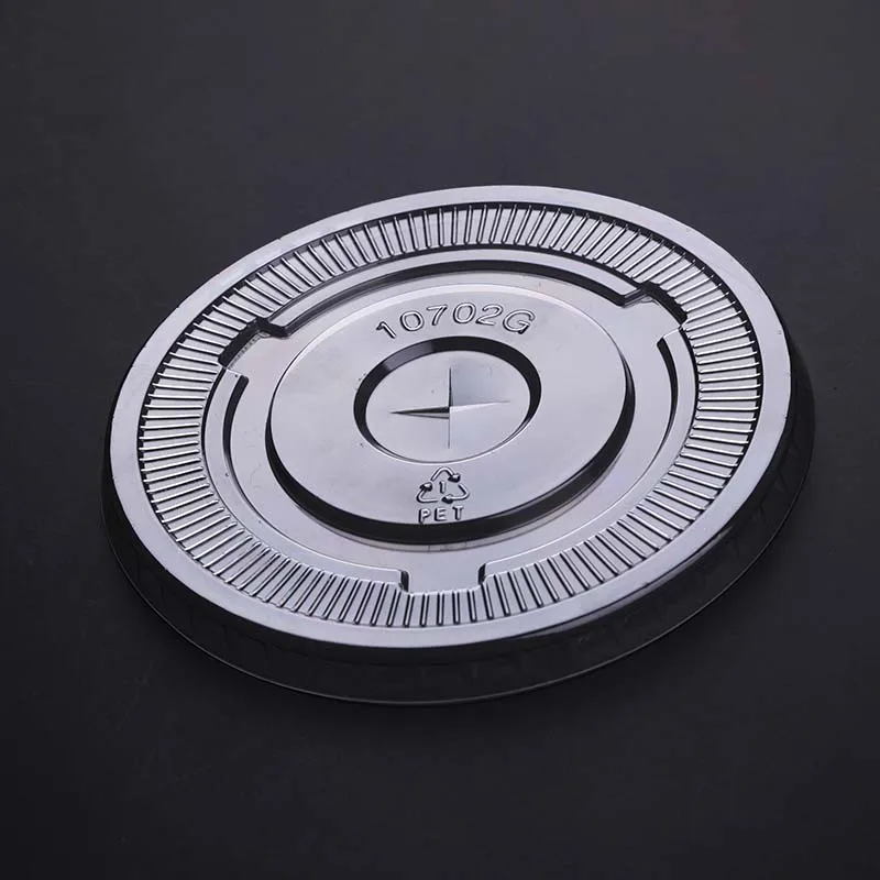 
93mm diameter disposabletransparent plastic flat lid for PET cup 