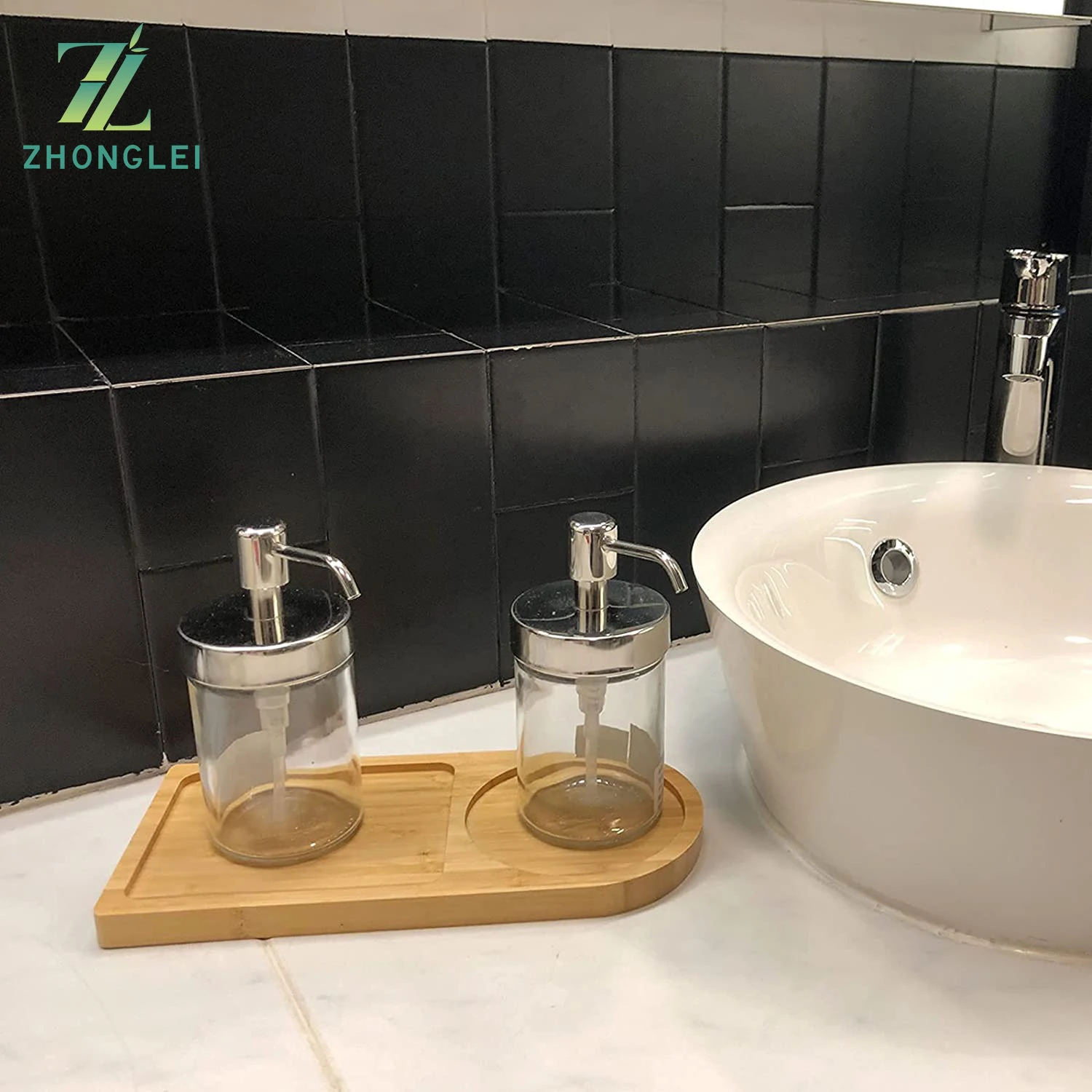 Bamboo Tray, Irregular Small Tray Set of 2, Coffee Tea Dessert Serving Tray, Bedroom and Kitchen Decoration Tray