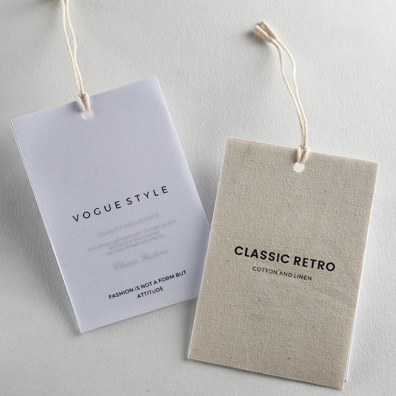 Best selling hang tag rope Custom Clothing seal string Hang Tag Paper Customer Logo Printed clothing tags labels for clothing