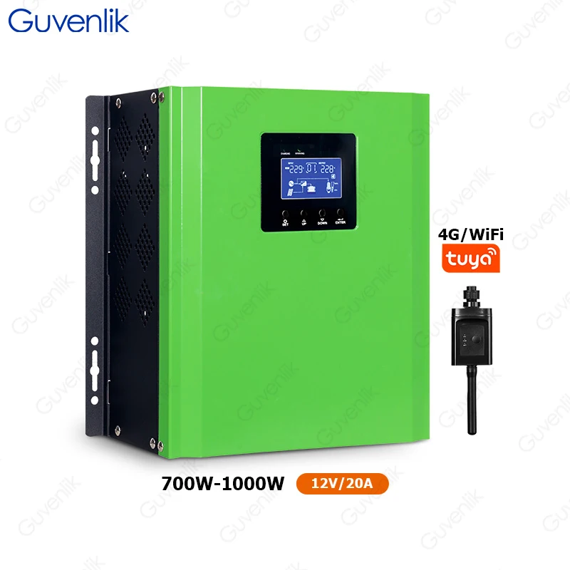 Guvenlik  wall mounted 1000va hybrid solar inverter TUYA WIFI 4G 700 watt 700W