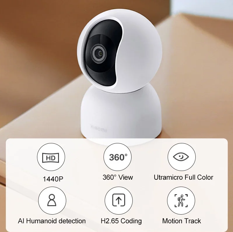 Xiaomi Mi Smart Camera 2 PTZ 360 Degree 1440P WiFi CCTV IP Webcam 2.4GHz 5GHz Low Light Full Color Home Baby Security Monitor