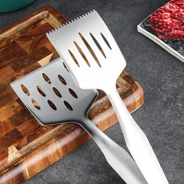 New Product 2023 Kitchen Cooking Food Serving Stainless Steel Food Grade Grill Spatula Tongs