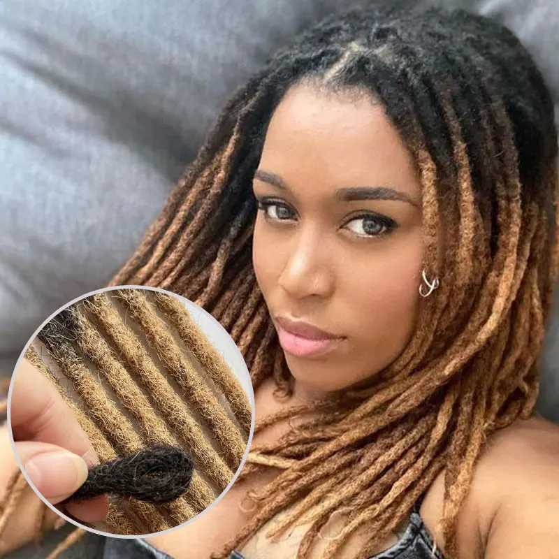 factory wholesale Indian 100% black human virgin hair afro kinky extension Permanent loc women female handmade crochet dreadlock