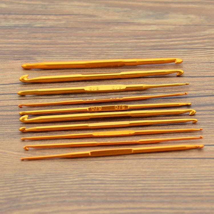 Weave Craft Sweater Knitting Metal Handle Craft Needles Alumina Double End Crochet Hook Knitting Needle(2mm-10mm)