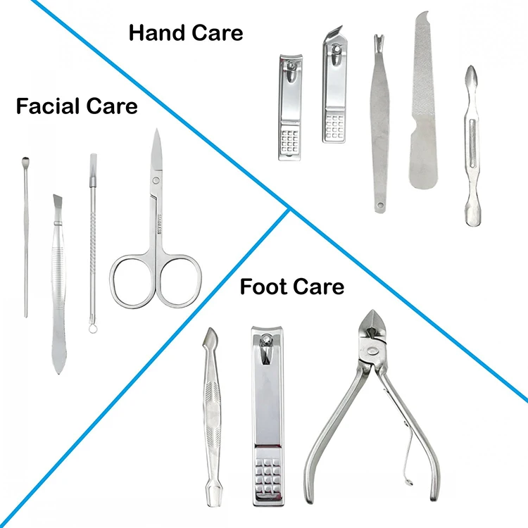 
2020 New Top quality Nail Accessories 12 in 1 Stainless Steel Pedicure Manicure Kit 