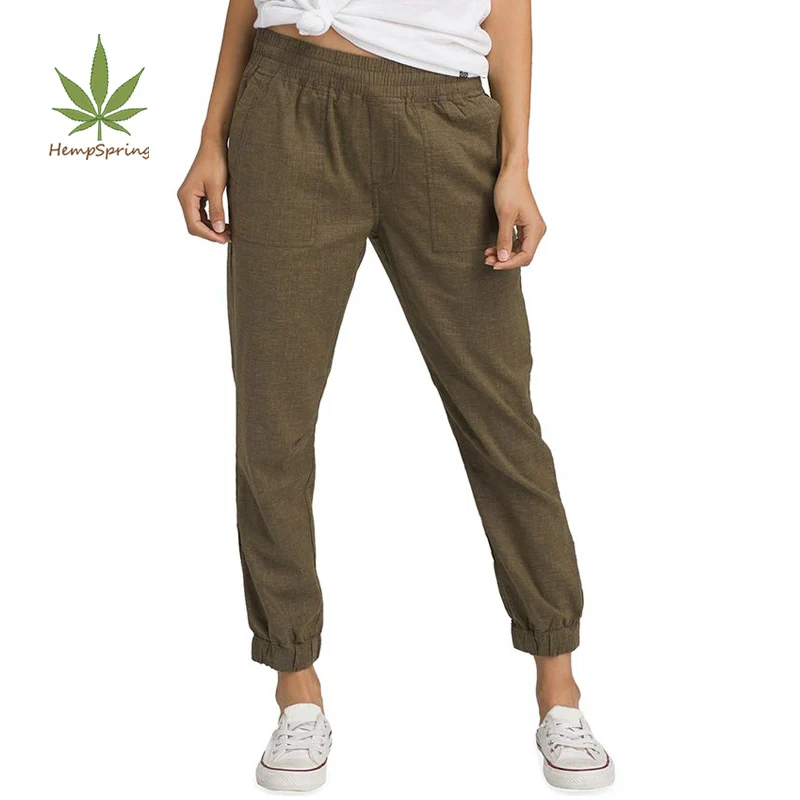 HempSpring Womens Jogger Sweatpants hemp jogger trousers Eco-friendly Organic cotton pants for womens  long pants