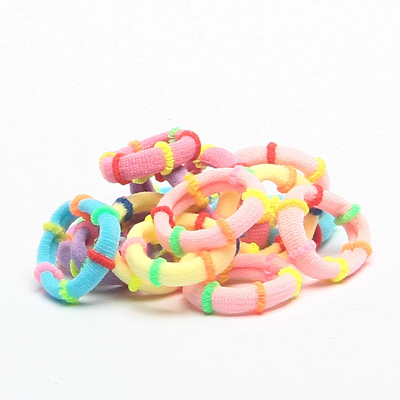 Маленькое кольцо-полотенце градиентного цвета, Детская резинка для волос с мультяшным рисунком, высокоэластичные аксессуары для волос
