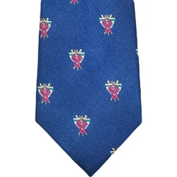 Custom Embroidery Logo Man Blue Polyester Necktie