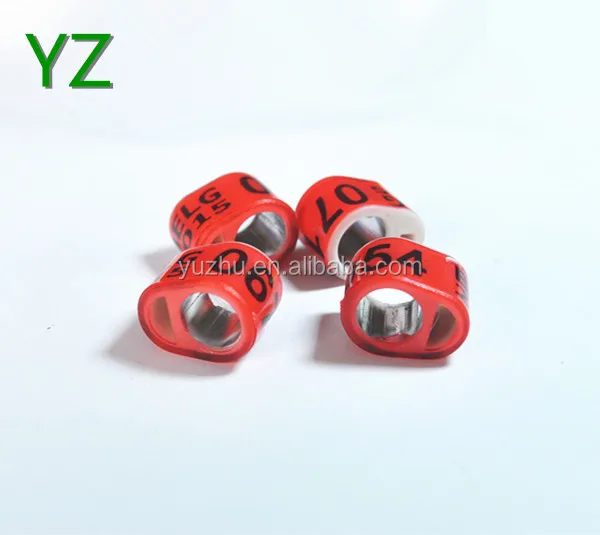 Special Oval Aluminium with plastic Ring  pigeon ring with hole, inserted into electronic chip