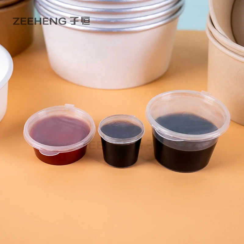 Free samples transparent disposable sauce plastic cup sizes