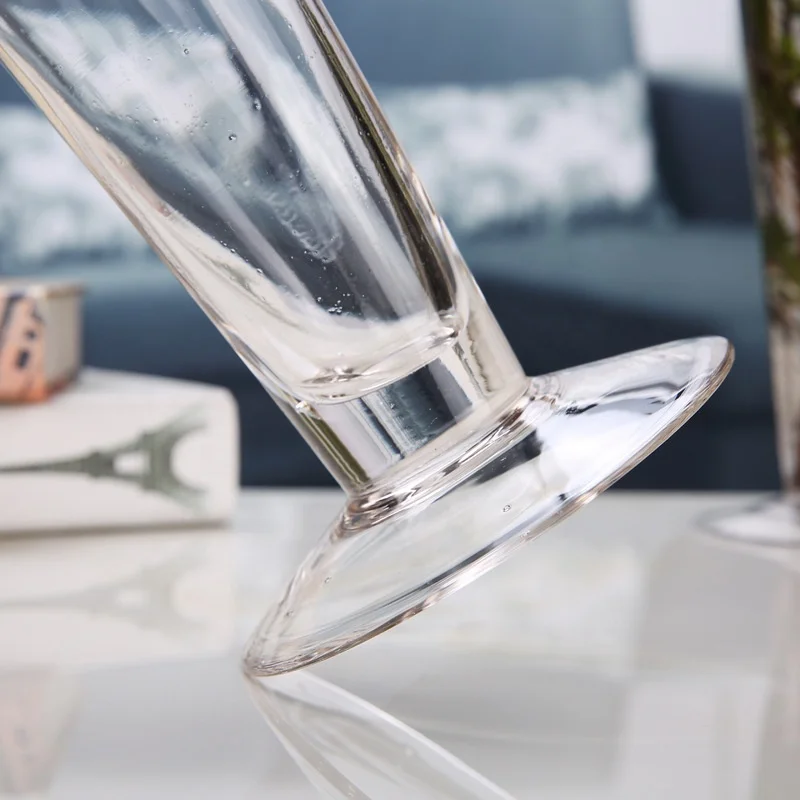 Crystal V shape tall flower glass vase 20/30/40/50/60cm