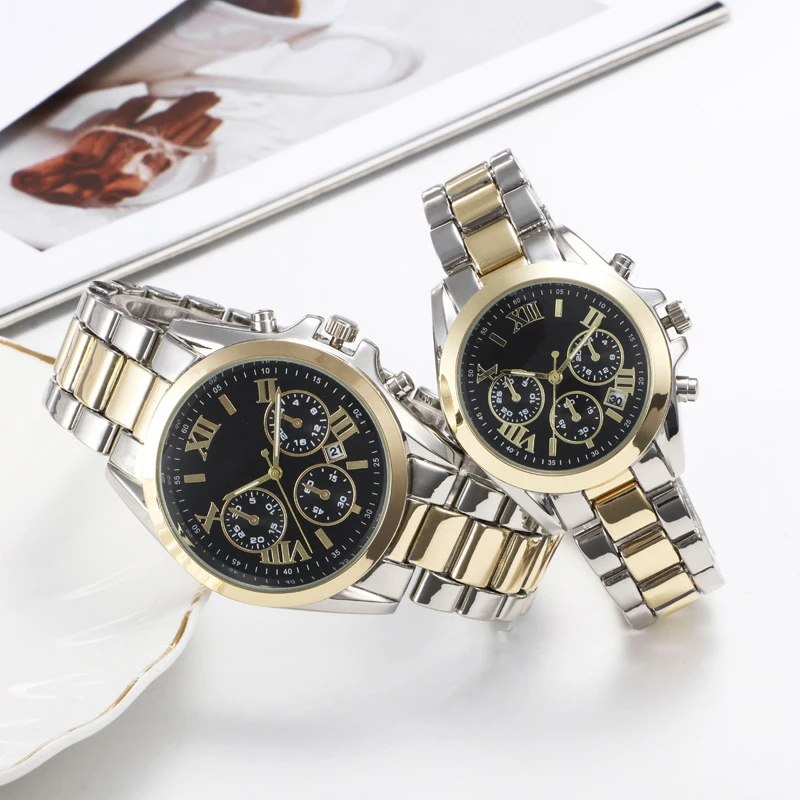 Hot Selling BESSERON Waterproof Couple Watch Calendar Luxury Watches Stainless Steel Quartz Watches Men And Woman
