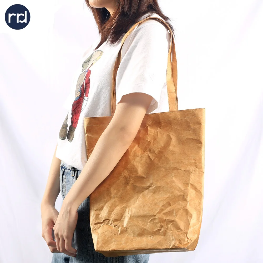 RR Donnelley Custom Personalized Foldable Eco Dupont Paper Outdoor Beach Brown Bag Kraft Paper Tyvek Fashion Shipping Bag