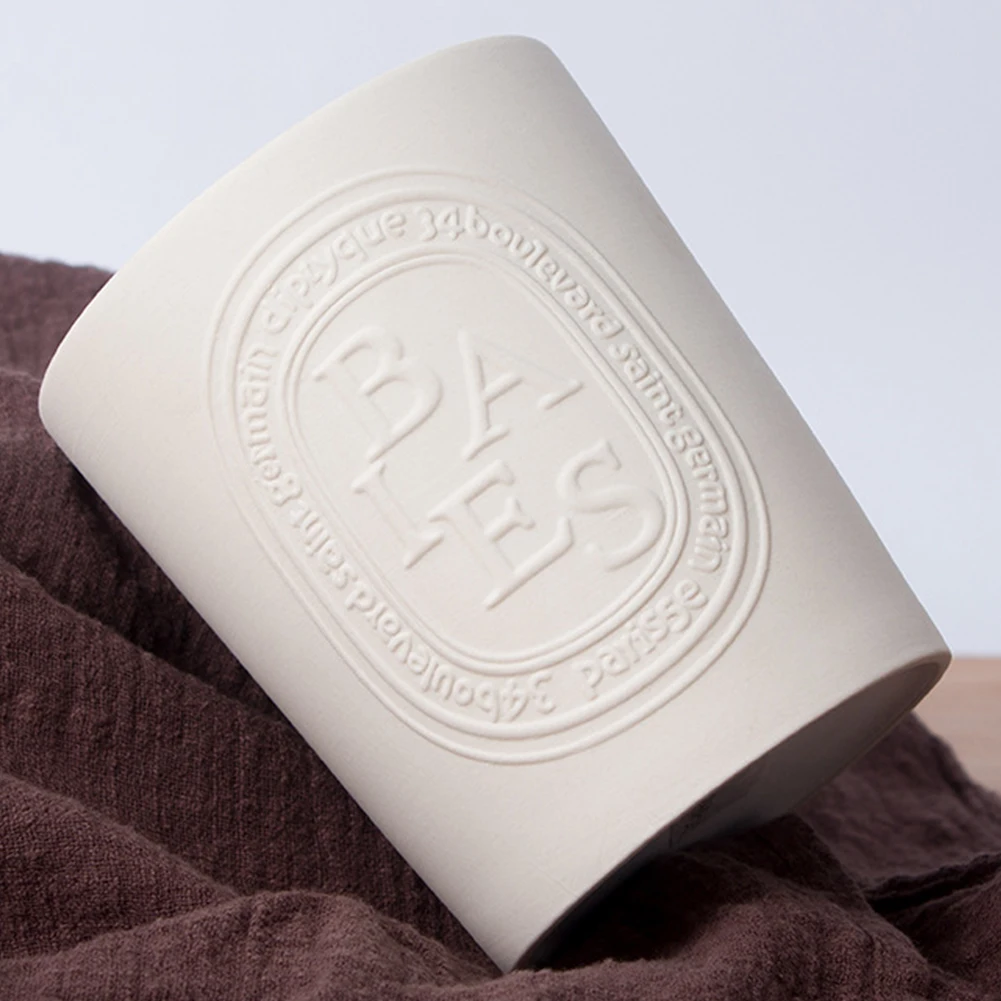 
Custom ceramic mat candle, holder no glaze candlestick porcelain candle jars for home wedding decor/ 