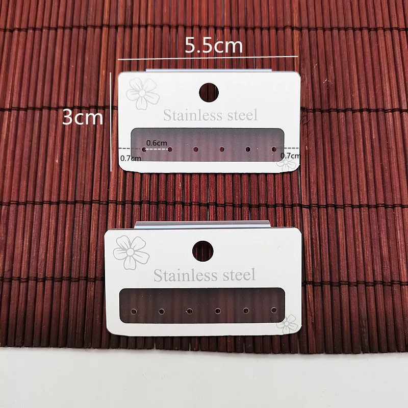 5.5*3cm New 6-hole In-line Stud Hook PVC Cardboard Ear Ring Paper Card Earring Plastic Hanging.
