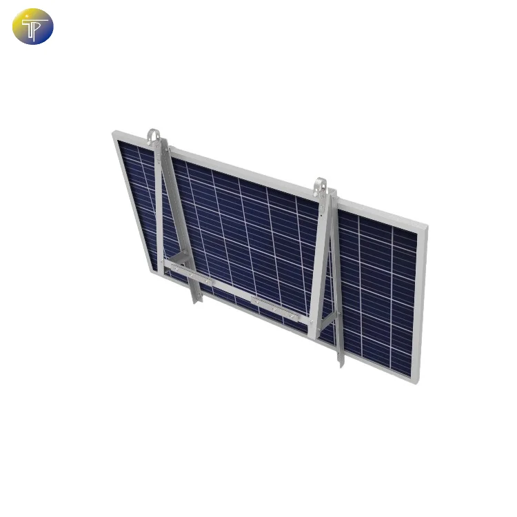 Adjustable Solar Panel Mounting Bracket for Balcony and Flat Roof with Triangle Support - Wholesale Kit for One Panel