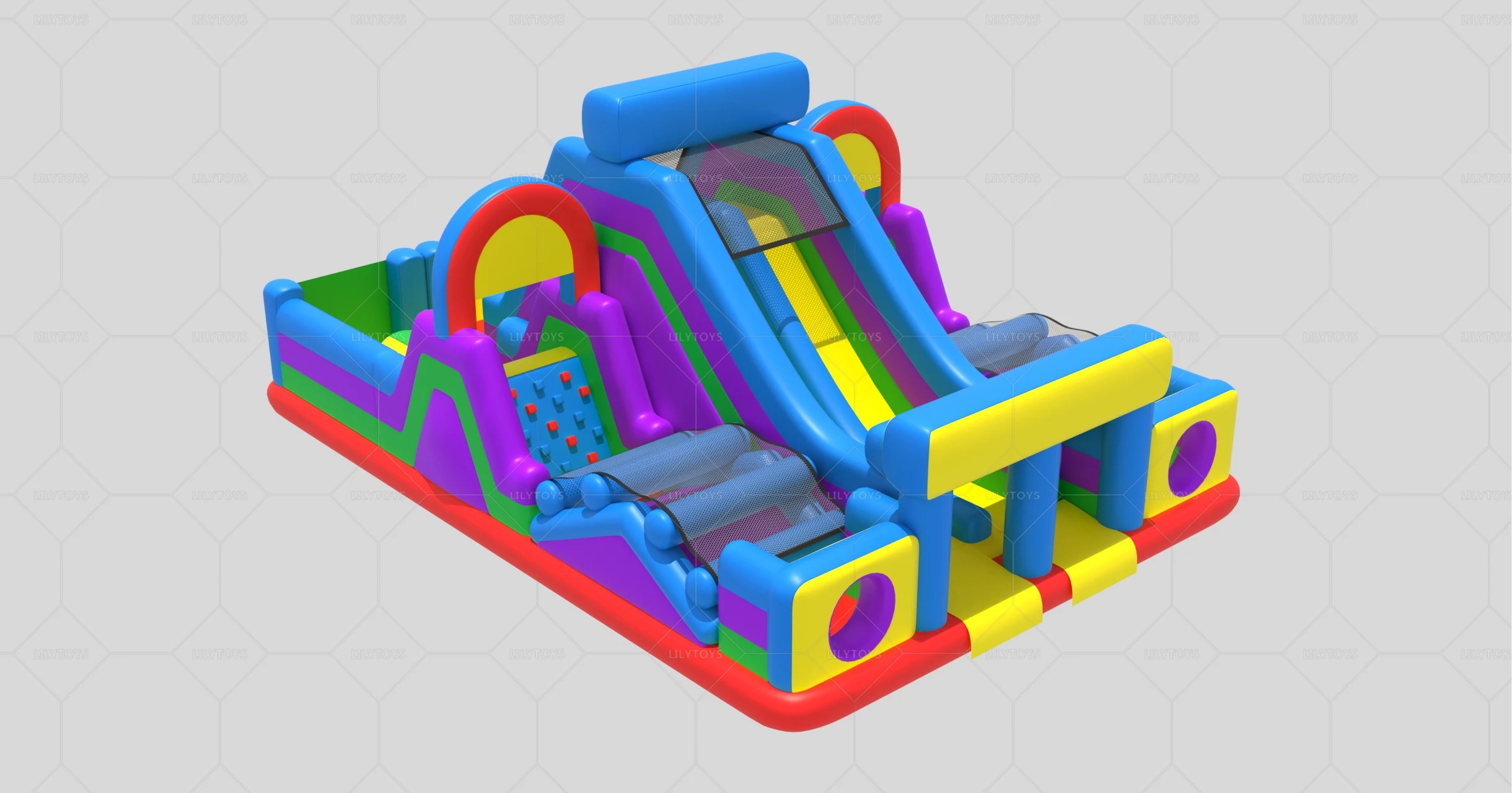 Wholesale Custom Giant Commercial Inflatable Assault Course Kids Fun Run Race Inflatable Obstacle Course For Kids