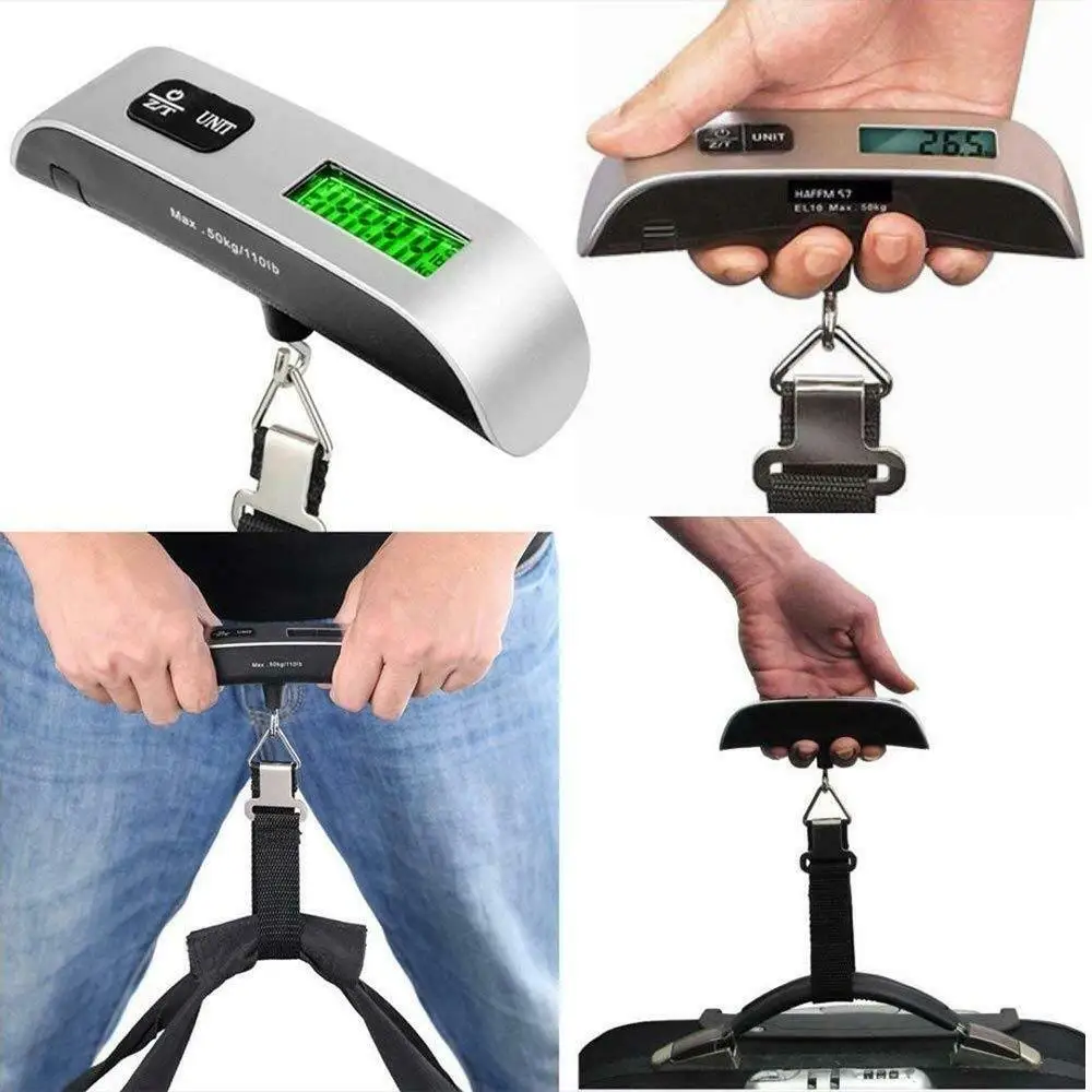 Portable digital hanging luggage electronic scale for airport  weighing up to 50kg/110lb with tape measure