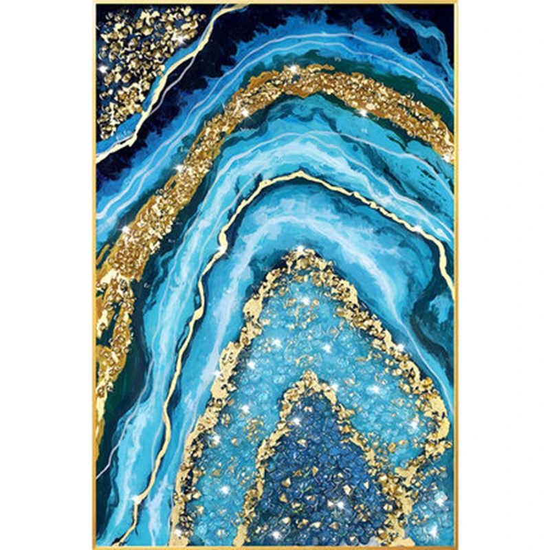 Modern Hotel Restaurant Abstract Crystal Porcelain Painting Wall Art For Home Decoration
