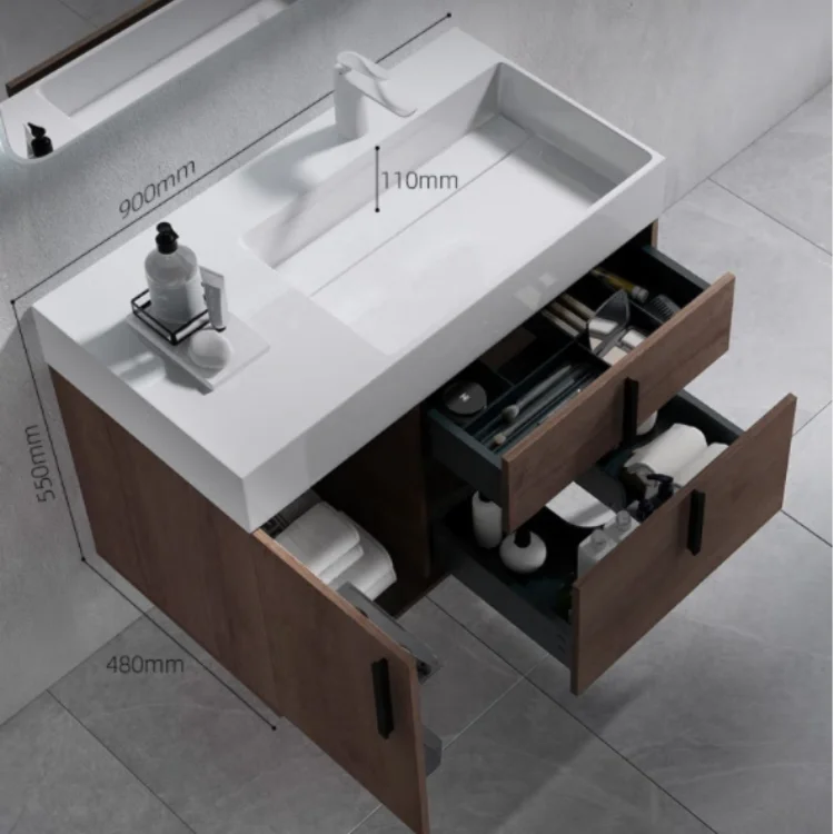 Hotel Customized Wholesale Waterproof Washroom Vanity Bathroom Cabinets Modern Bathroom Vanity With Smart Mirror