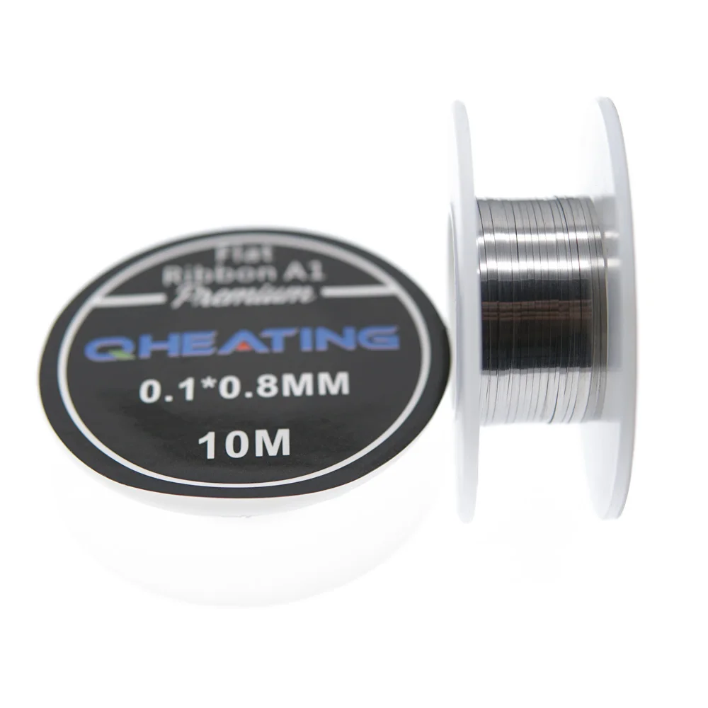 
Wholesale online shopping 0.1*0.3mm/0.1*0.5mm/0.1*0.8mm/0.2*0.8mm 10M/roll vape coil wire ecig KA1 e cigarette Flat ribbon wire 