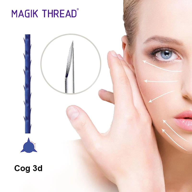 Magik Thread 3d cog pdo 19G 100mm cosmetic  pdo suture cara barb thread cog