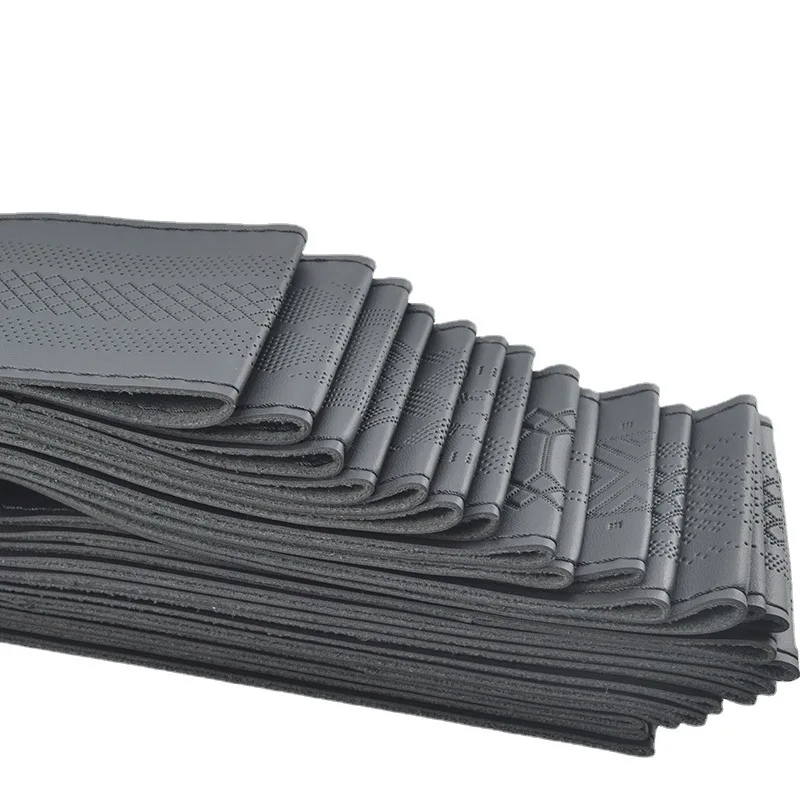 luxury premium hand sewn real genuine cow leather car steering wheel cover with sewing needle thread