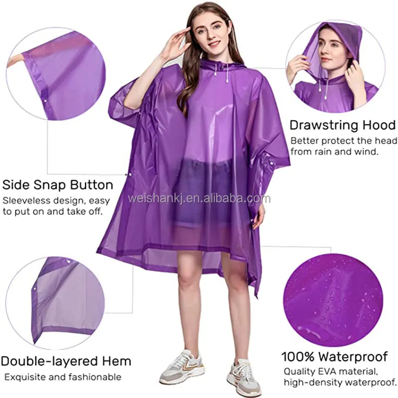 Portable Disposable Poncho Raincoats for Men Women Rain Poncho Emergency Poncho Fisherman Rain Coat