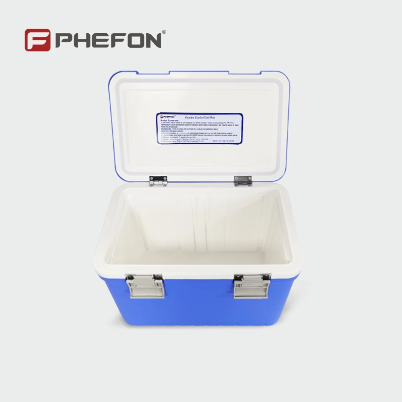 Phefon vaccine transport cooler with thermometer insulated ice chest box