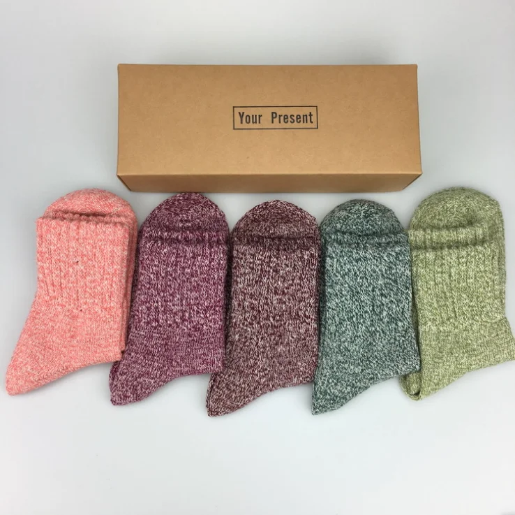 Wholesale Winter Wool Socks Women Gift Box Tube Socks