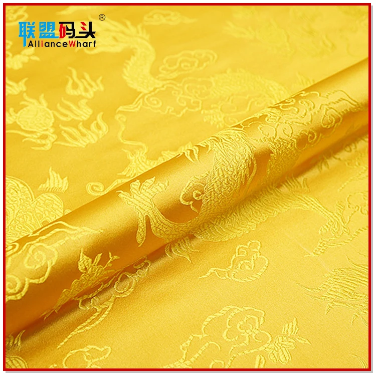Chinese Dragon Unique Style Woven Jacquard In Stock Brocade Fabric For Designing Luxury Clothing Home Textile Tablecloth Decor