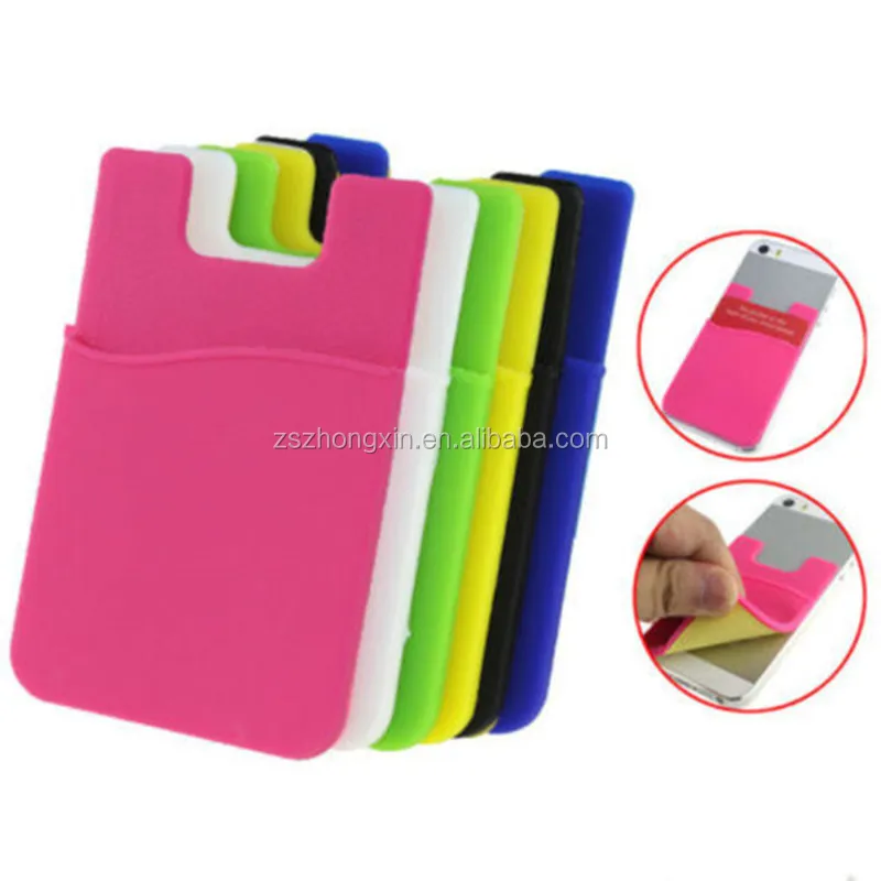 3m sticker silicone smart wallet,silicone card holder ,personalized cell phone mobile 3m sticky smart pocket