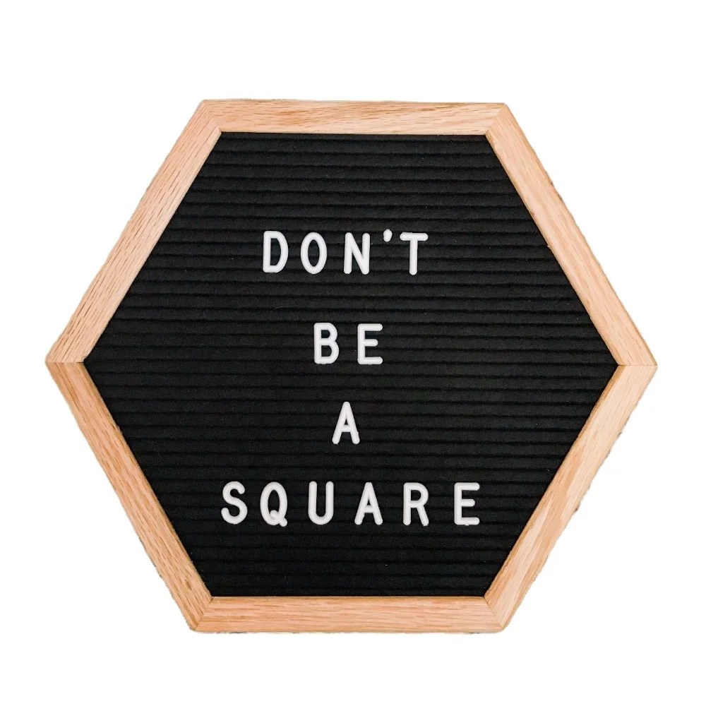 The Original Hexagon 12 x 12 Inch Felt Letter Board with 340 Letters