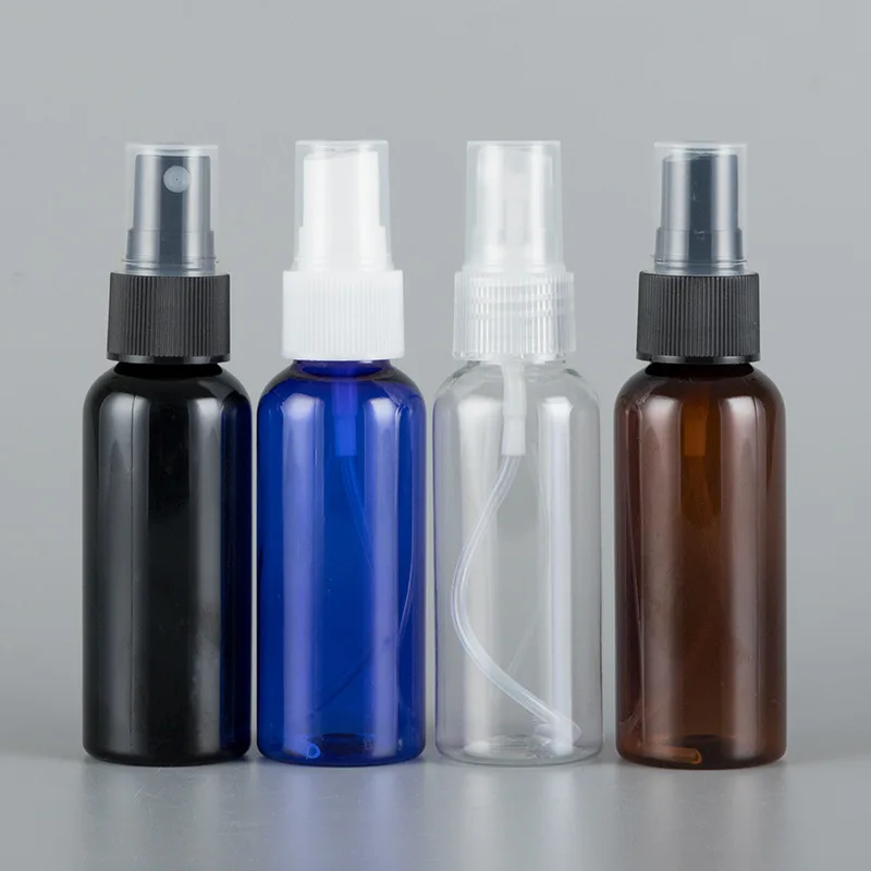 50 ml transparent blue green colorful pet  spray bottle fine mist refreshing fragrance bottle