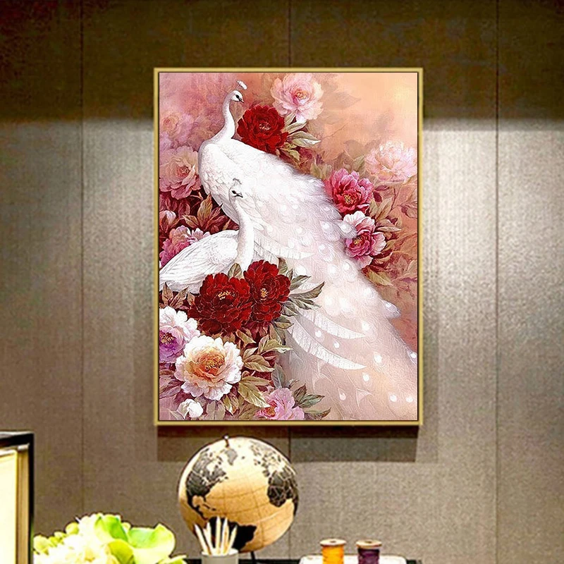 
2020 Colorful Diy Peacock Flower Full Drill 5d Diamond Art Painting 