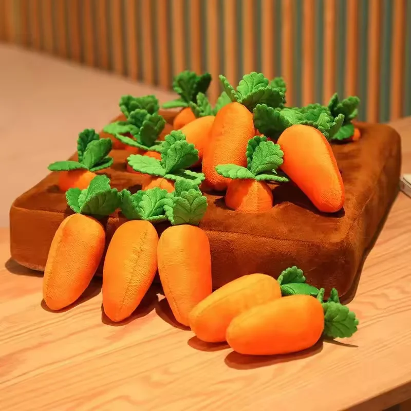 Wholesale Carrot Farm Creative Plush Vegetables Hidden Food Toys Improve Eating Habits Pull Radish Toys Dog Interactive Toys