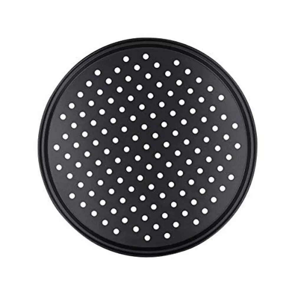 Factory Price Bake Tray Pan Pizza Carbon Steel Perforated Round Pizza Pan