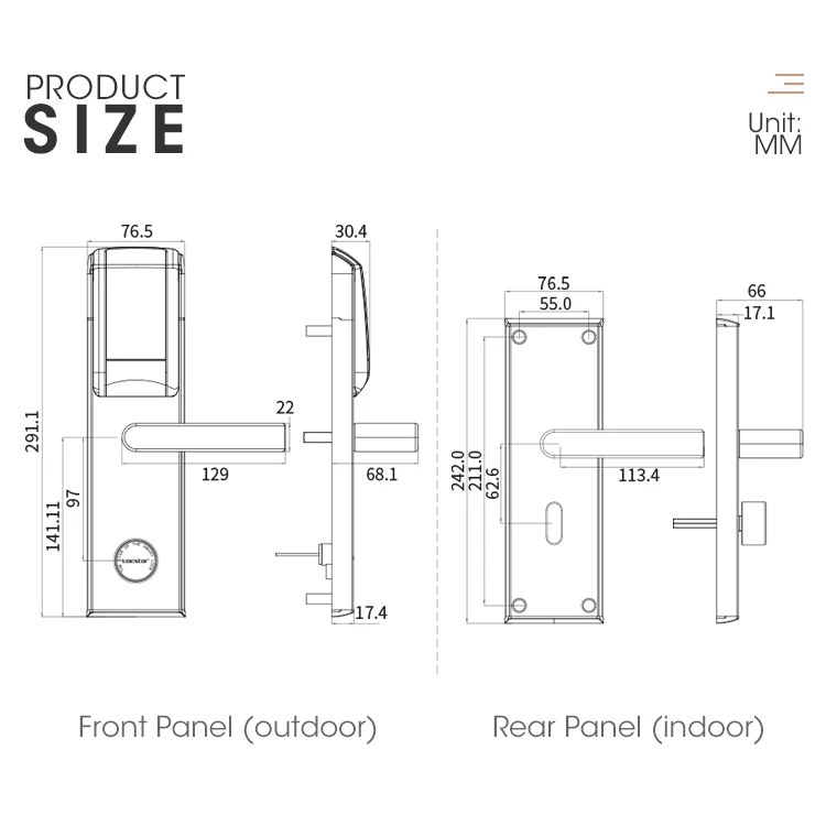 Locstar New Safe Digital Sliding Intelligent Safa Software Card Keypad Hotel Rfid Smart Door System Digital Locker Lock