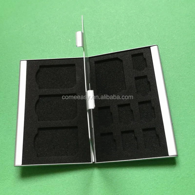 aluminum micro nano sim SD card holder/cardscase Aluminium Alloy silver Color