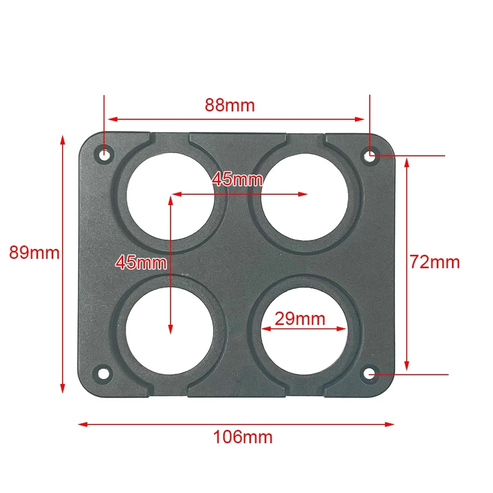 DIY Car USB Charger Switch 1/2/3/4 Holes Panel for Marine Cigarette Lighter Voltmeter Power Outlet Socket Panel Mount Holder