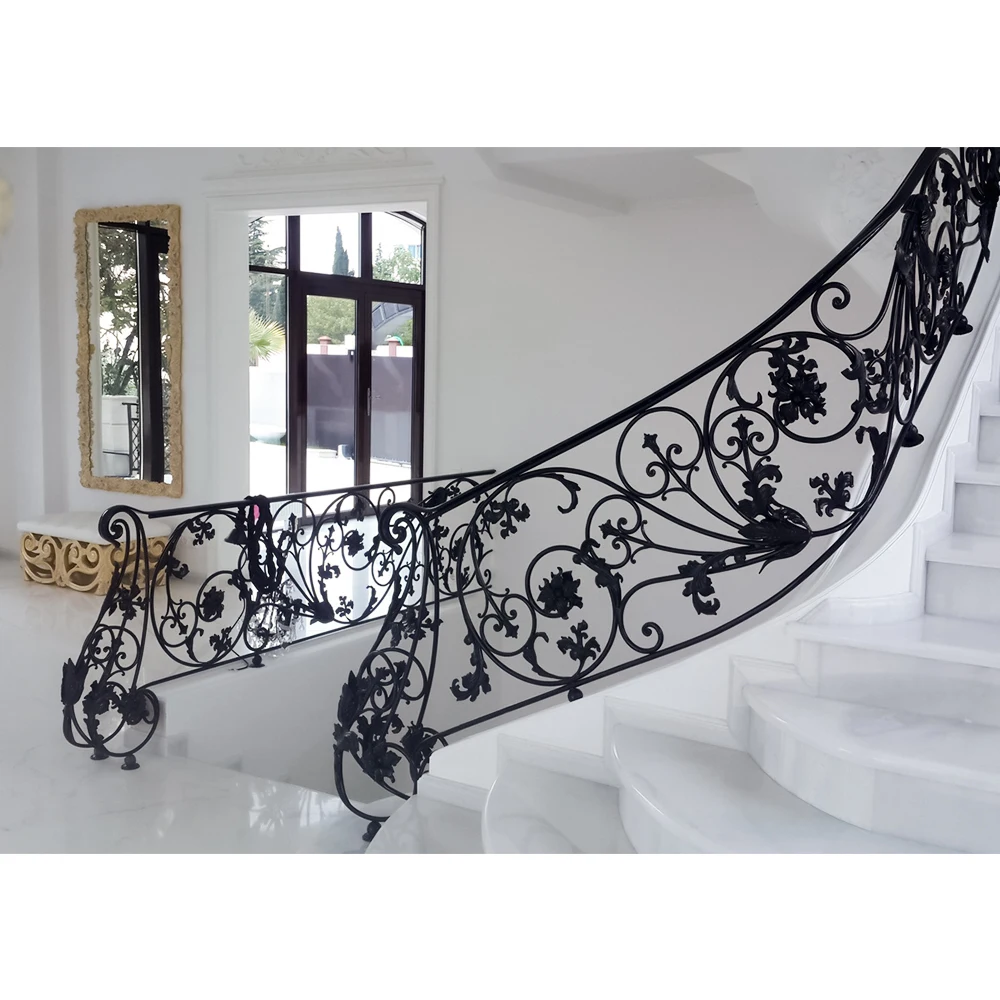 Classical Balcony Iron Railing Wrought Cast Metal Balustrade Individual Deck Handrails