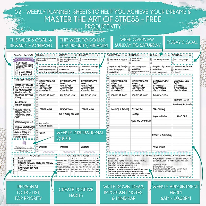 Wholesale Custom Planner Printing Christian 90 Days Planner Law Of Attraction Planner