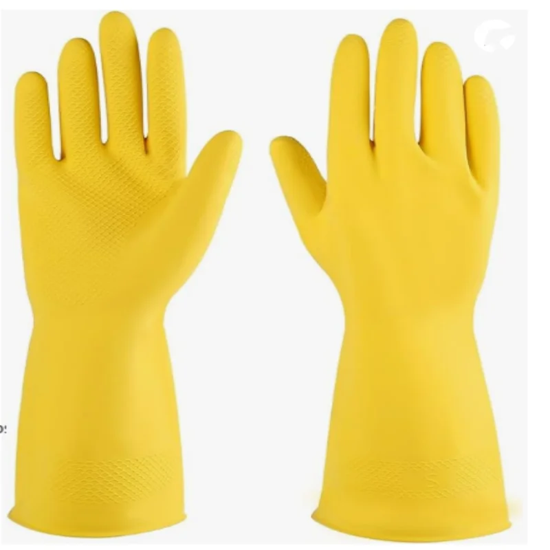 Rubber cleaning gloves  for Household  Re-useable dish washing gloves for Kitchen
